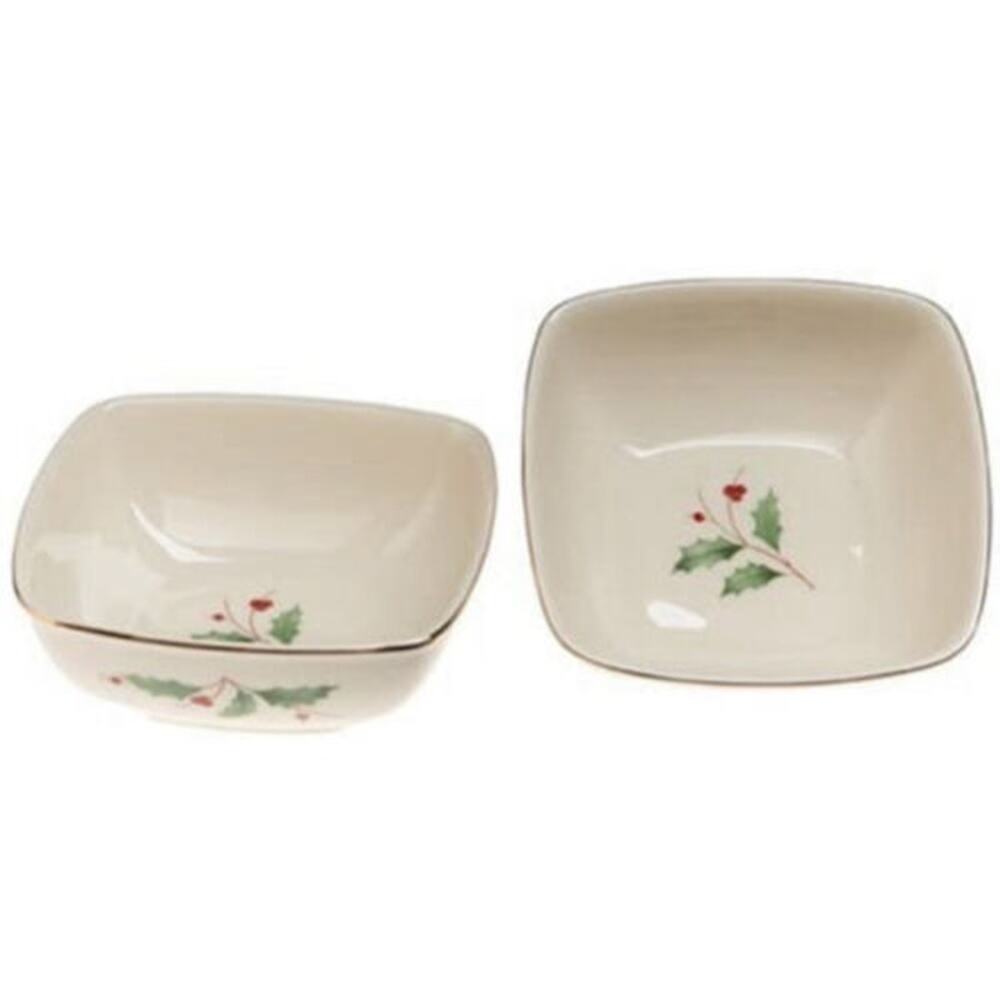 Lenox‎ Holiday Dipping Bowls Holly Berry NEW NIP Set of 2